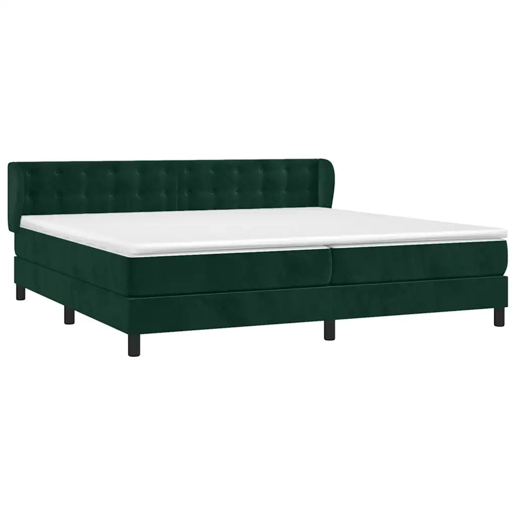 Giroletto a Molle con Materasso Verde Scuro 200x200 cm Velluto 3127754