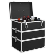 Valigia per Cosmetici 37x24x40 cm Nera in Alluminio CFW3546533