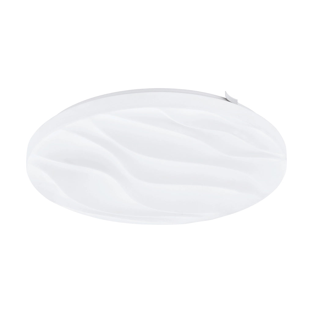 Plafoniera Moderna Benariba Acciaio Bianco Luce Led Integrato 14,6W