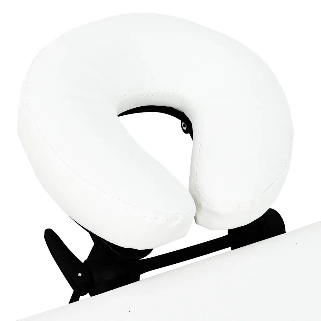 Lettino Massaggio Pieghevole Bianco Crema 4 Zone con Telaio Alluminio 110100