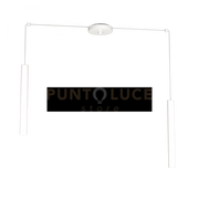ROUND TUBE SOSPENSIONE 2 LUCI BIANCO CAVO CM.250 CON BASE 1174-S2-BI