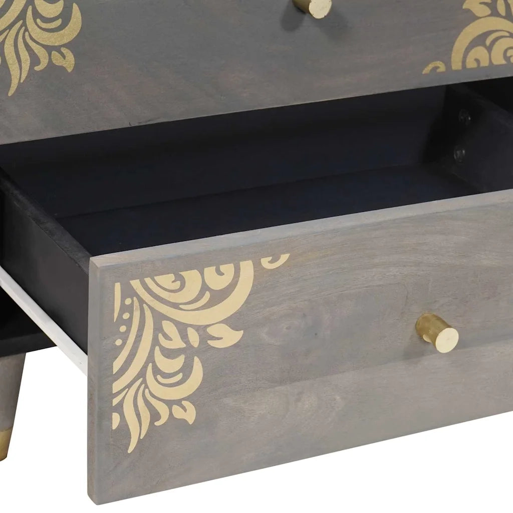 Armadio da Notte Grigio 50 x 33 x 62 cm Legno di mango massello 4018782