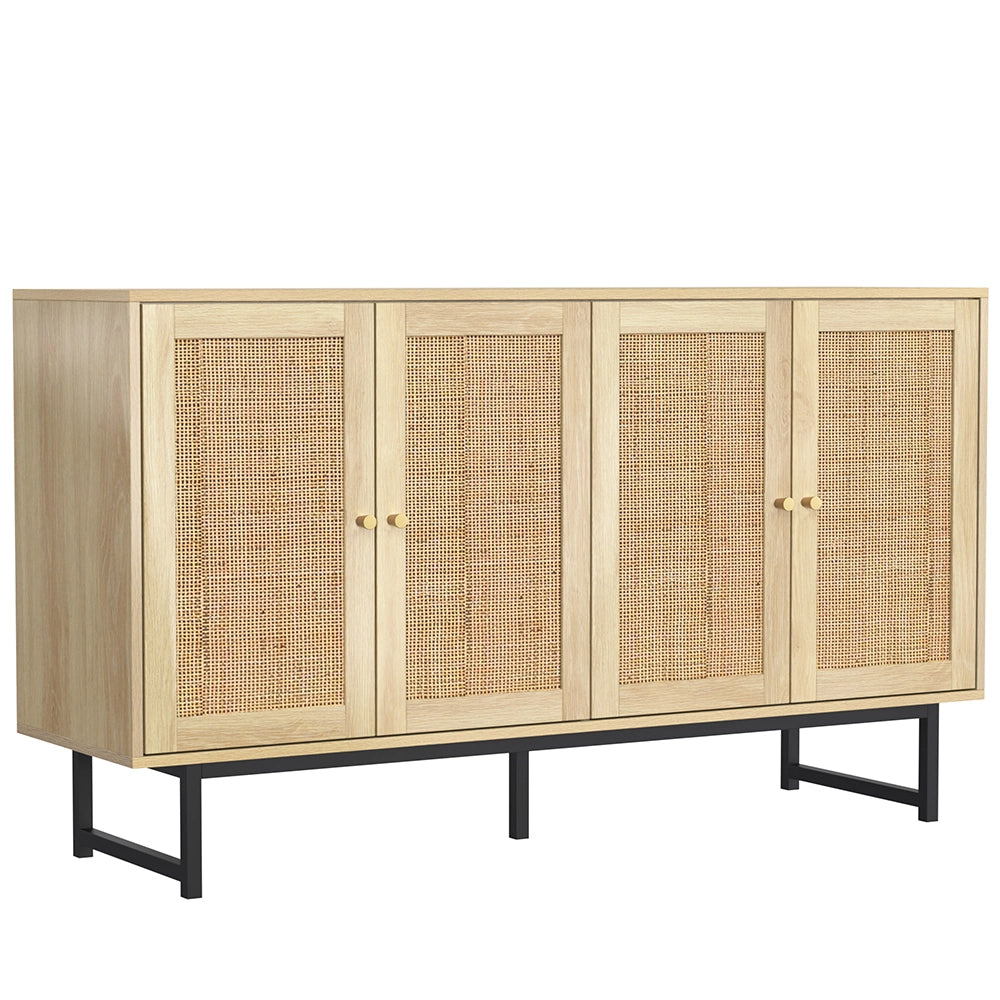 Buffet - Xylo - 140??39.5??80 cm - 4 Porte Ratan?? Intrecciato