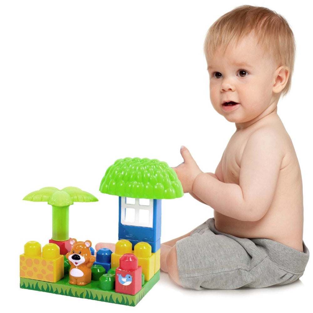 Trade Shop - Costruzioni Per Bambini Animali Della Foresta 14pz Con Personaggio E Accesssori -