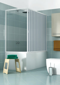 Sopravasca Paratia 2 Lati 1 Anta a Soffietto Apertura Angolare In PVC H150 Caldoni Komet 70x140 cm