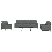 Set di Divani 3 pz Grigio Scuro in Tessuto 3278288