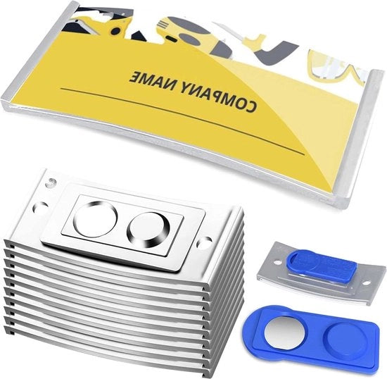 10 etichette magnetiche trasparenti per abbigliamento - 75 x 32 mm.