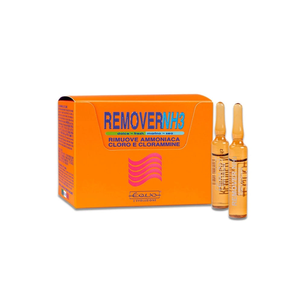 EQUO Remover NH3 Fiale Da 5ml - Elimina Ammoniaca, Cloro e Cloramine Formato: 24 Fiale