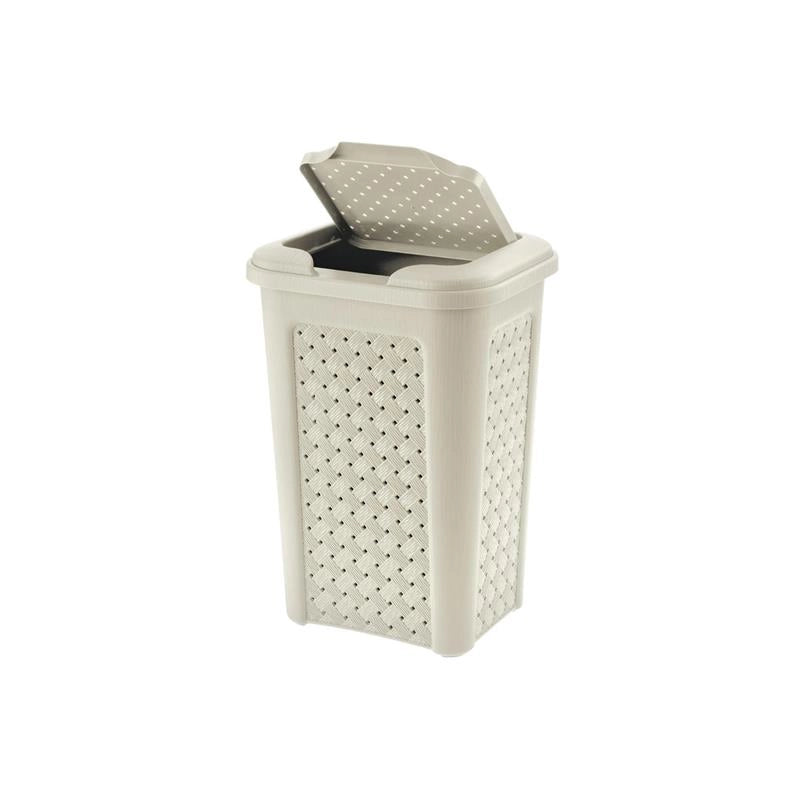 ARIANNA PATTUMIERA 10LT ANGORA SUPERFICIE INTRECCIATA EFFETTO VIMINI 10 L | 24 X 20 X H 35 CM CON COPERCHIO