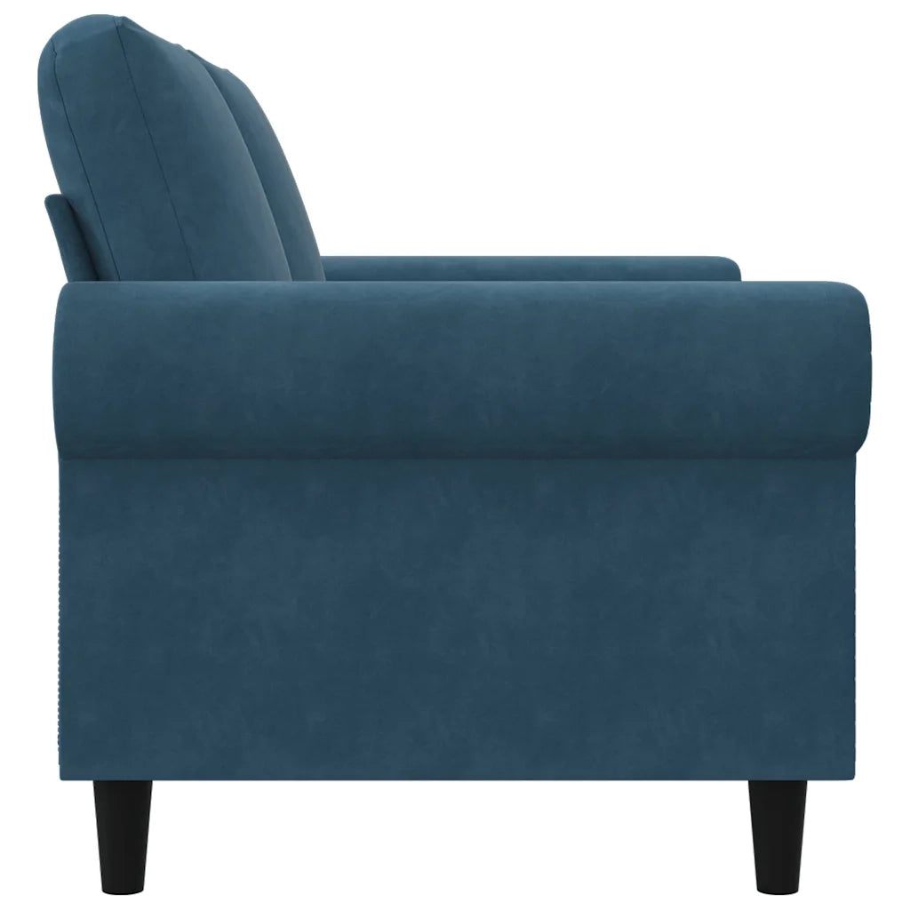 Divano a 2 Posti Blu 120 cm in Velluto 359528