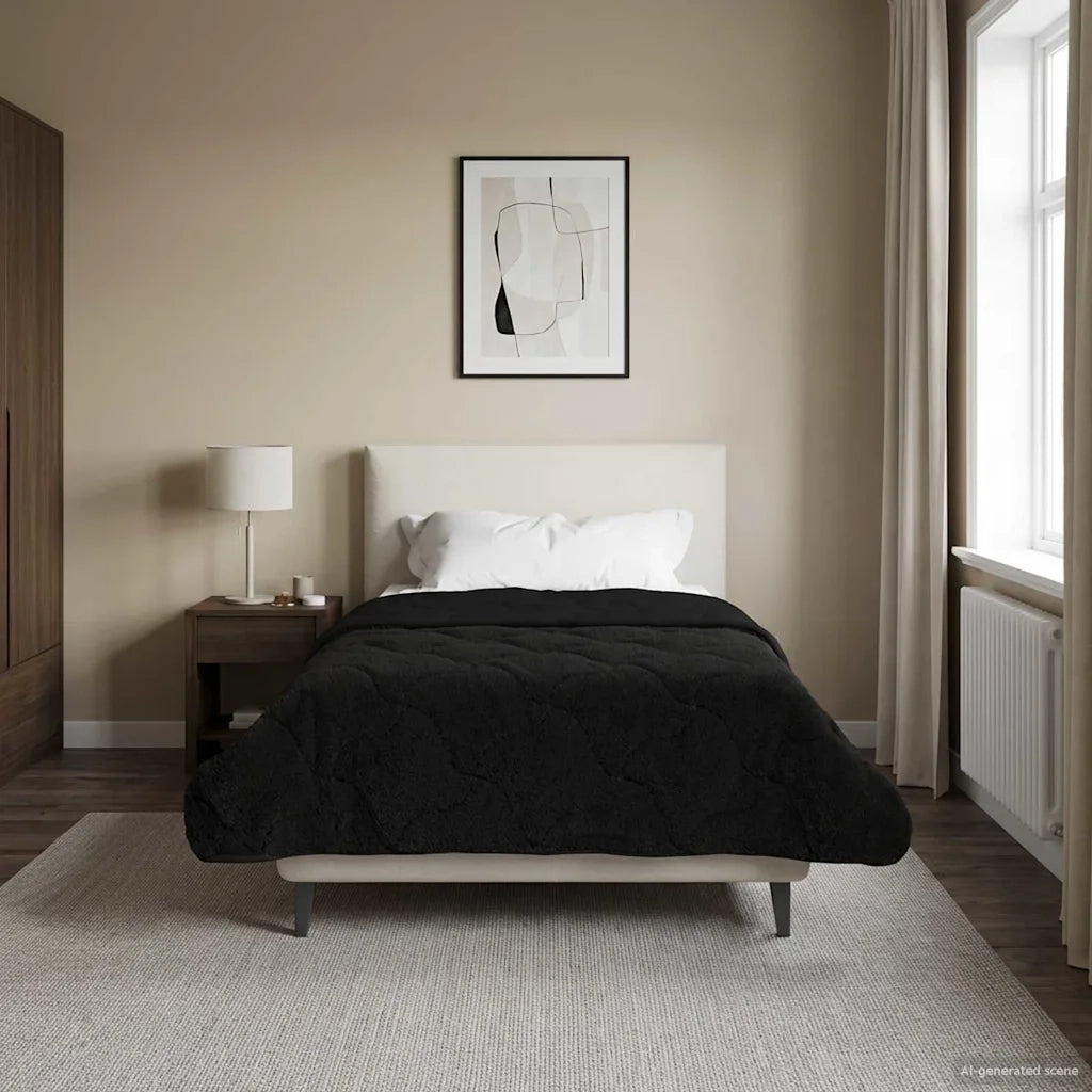 Piumone Completo Annuale Trapuntato Nero 155 x 220 cm