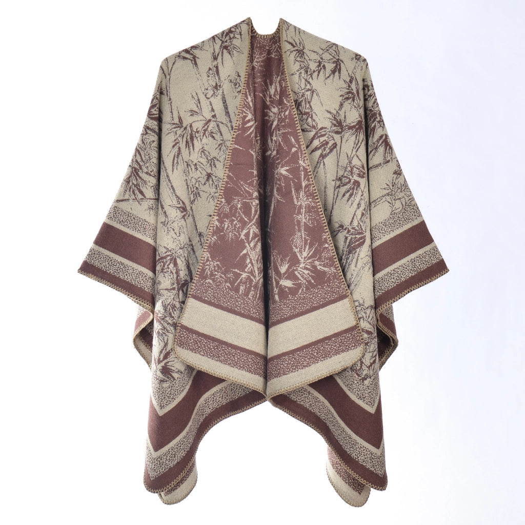Nuovo scialle/sciarpa/scialle double-face in cashmere jacquard stampato