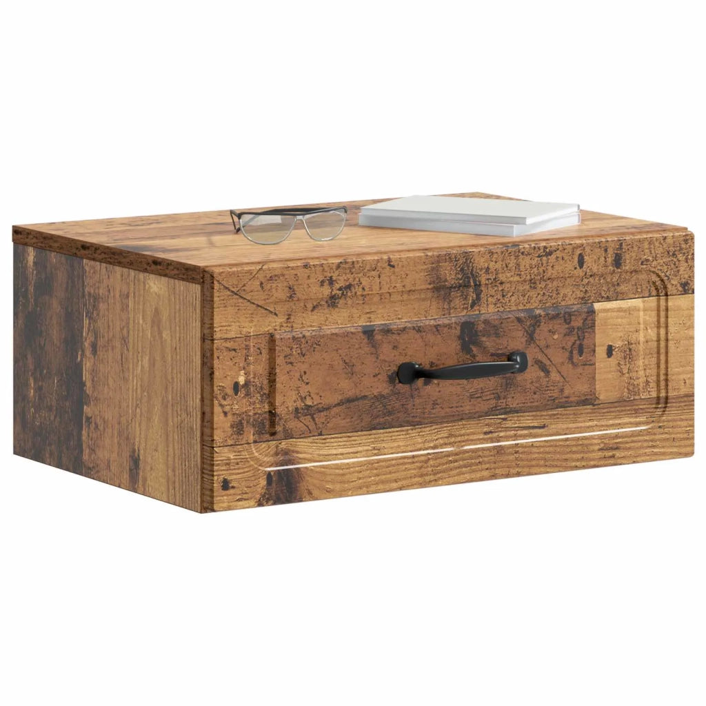 Mobiletto da notte a muro 2 pcs Legno antico 49 x 34,5 x 20 cm 899312