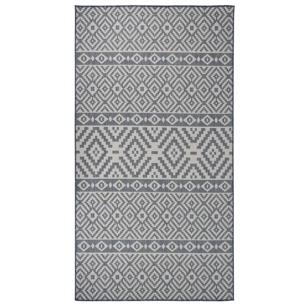 Tappeto da Esterni a Tessitura Piatta 80x150 cm Strisce Blu cod mxl 65066