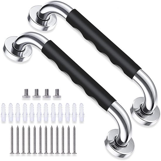 Maniglie da bagno per anziani - maniglie antiscivolo per docce - maniglie da bagno in acciaio inossidabile - maniglie da bagno per anziani - maniglie da installare - maniglie di sicurezza per bagno e doccia - 33,5 cm