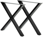 Set di 2 gambe per tavolo forma X 69x72 cm design industriale