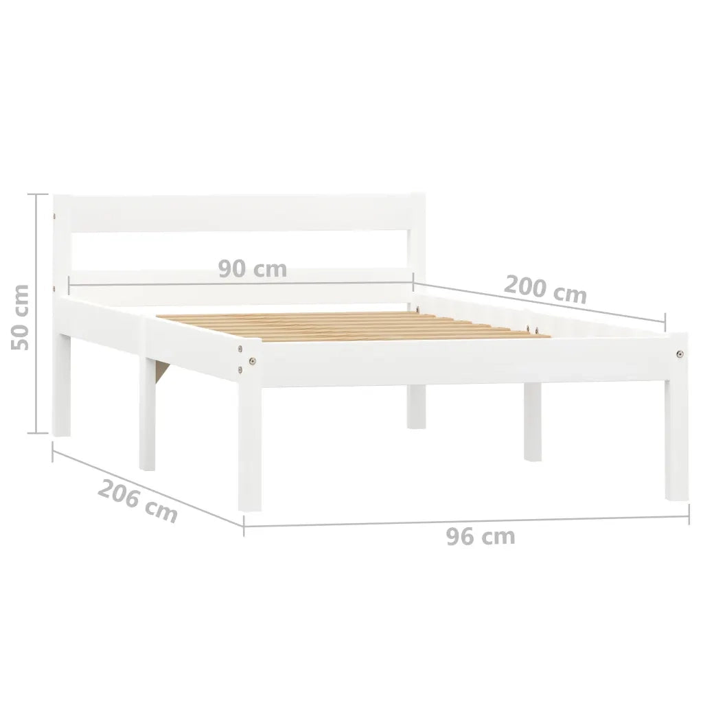 Dormeuse Estraibile senza Materasso Bianca Legno Pino 90x200 cm 283184