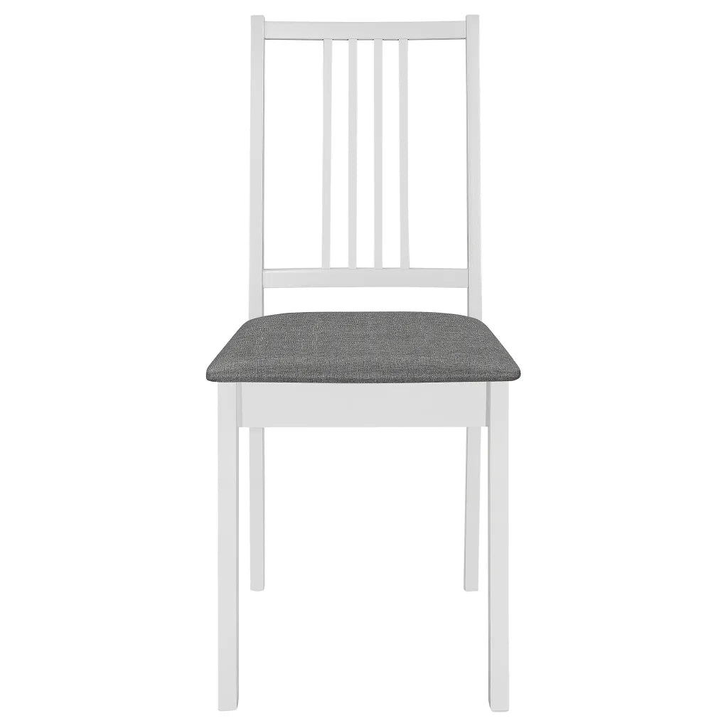 Sedie da Pranzo con Cuscini 6 pz Bianche in Legno Massello cod mxl 12308