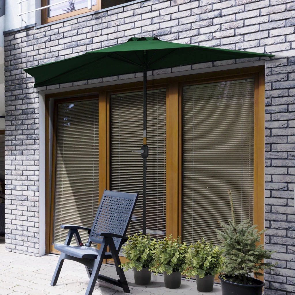 Ombrellone da balcone a parete con 5 aste ¨C Xylo ¨C 293x150x249 cm verde poliestere