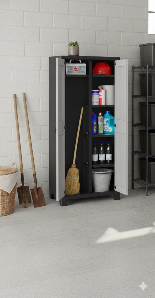Armadio 8 Ripiani 80x44x182 cm Keter Titan Multispace XL Nero