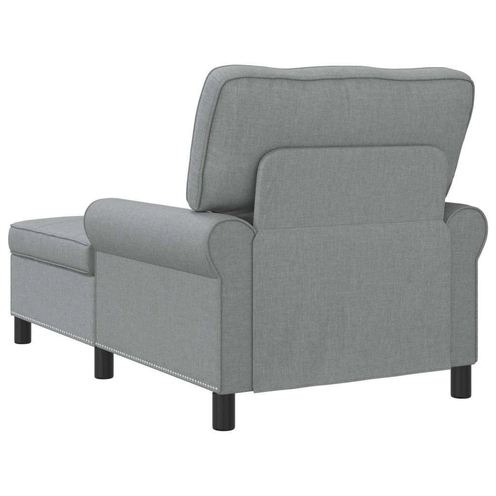 Chaise Lounge Grigio chiaro 91 x 157 x 91 cm Tessuto
