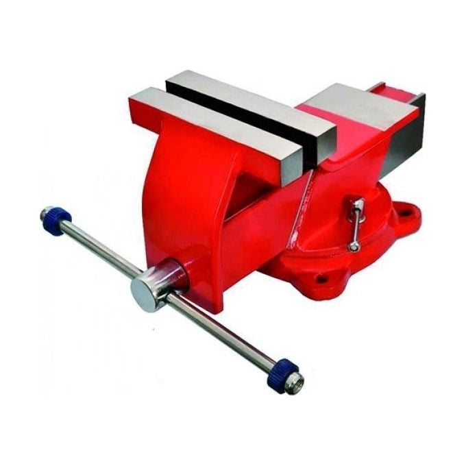 VIGOR 49120-18 Morsa da banco parallela in acciaio con base girevole apertura 100 mm colore Nero