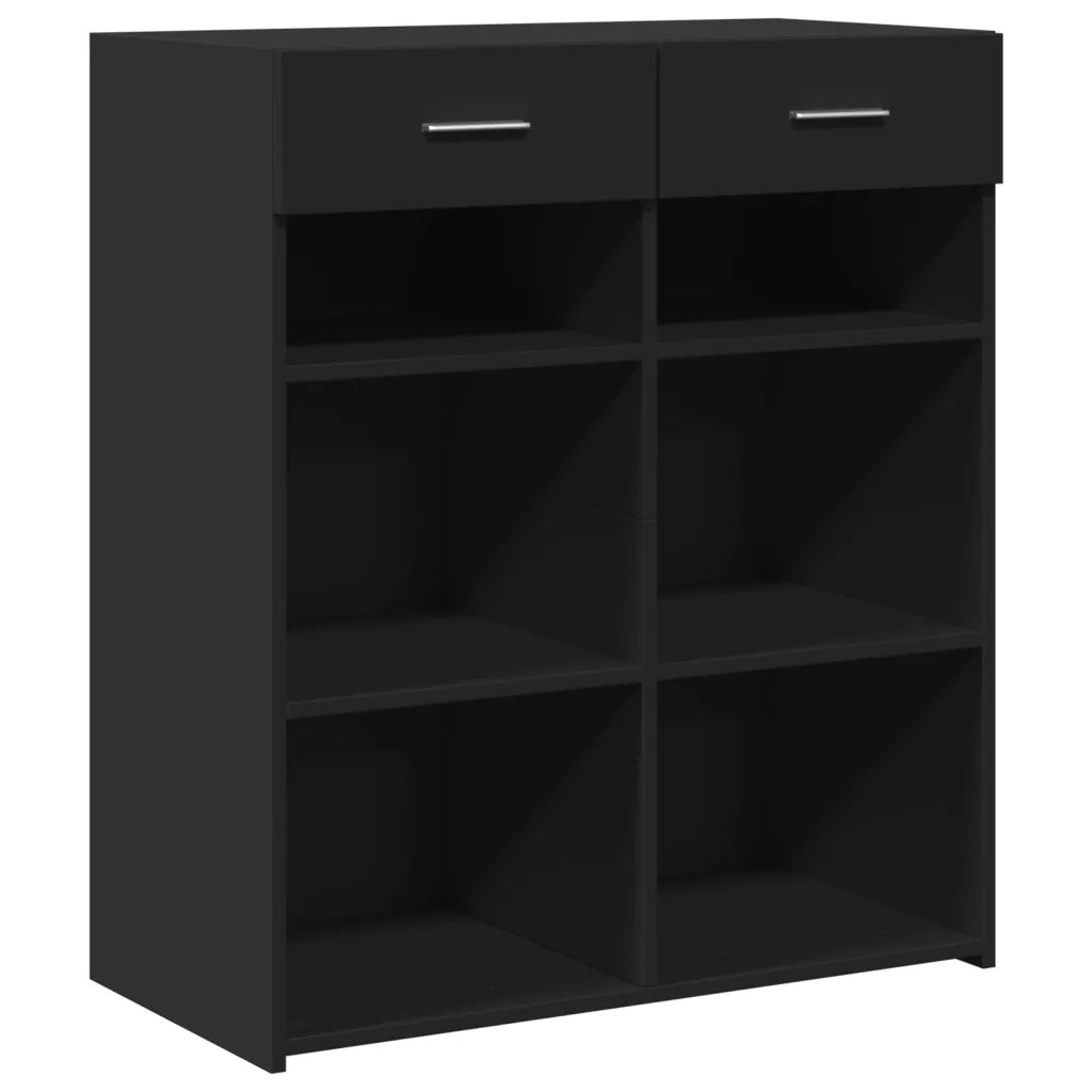 Credenza-Buffet-Armadio da cucina Nera 80x42,5x93 cm in Legno Multistrato 557635