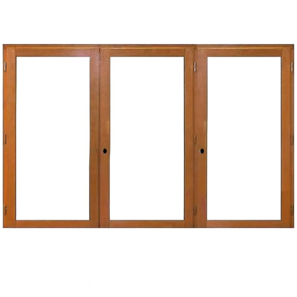 Finestra a 3 pannelli in legno Altezza 125 X Larghezza 180 (dimensioni del tavolo) senza maniglia