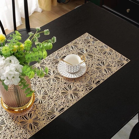 Tappeto di PVC decorativo antiscivolo - termoresistente - 91 cm x 33 cm - giallo oro