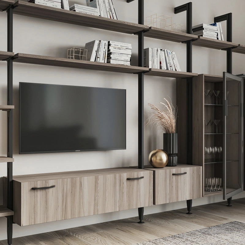 Kit di staffe per 4 ripiani in legno e 1 asta appendiabiti lunga 1 m Zero, Alluminio e Zama e Tecnoplastica, Verniciat..