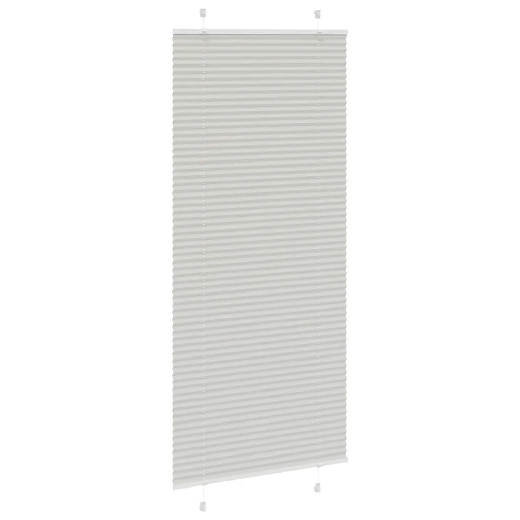 vidaXL Tenda Plissettata Grigio Chiaro 90x200 cm Larghezza Tessuto