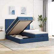 Struttura Letto Pouf con Materassi Blu 180x200cm in Tessuto 3314526