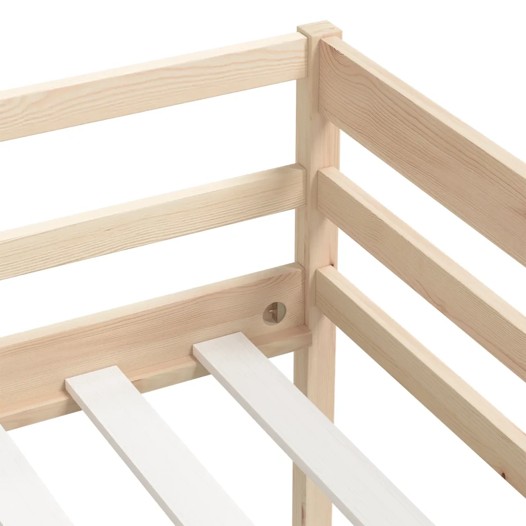 Letto singolo | Letto per adulti | Giroletto senza Materasso 90x200 cm in Legno Massello di Pino