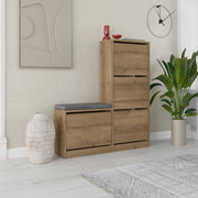 Mobile Portascarpe Velma, Scarpiera 8 Paia, 105x26x119h cm Marrone Quercia
