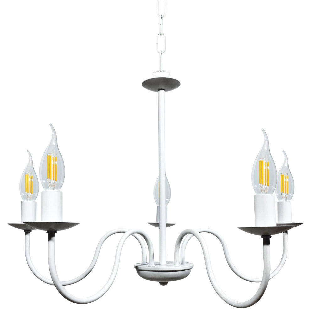 Lampadario 5xE14 Montatura Verniciata Bianco E-Energy Nicla