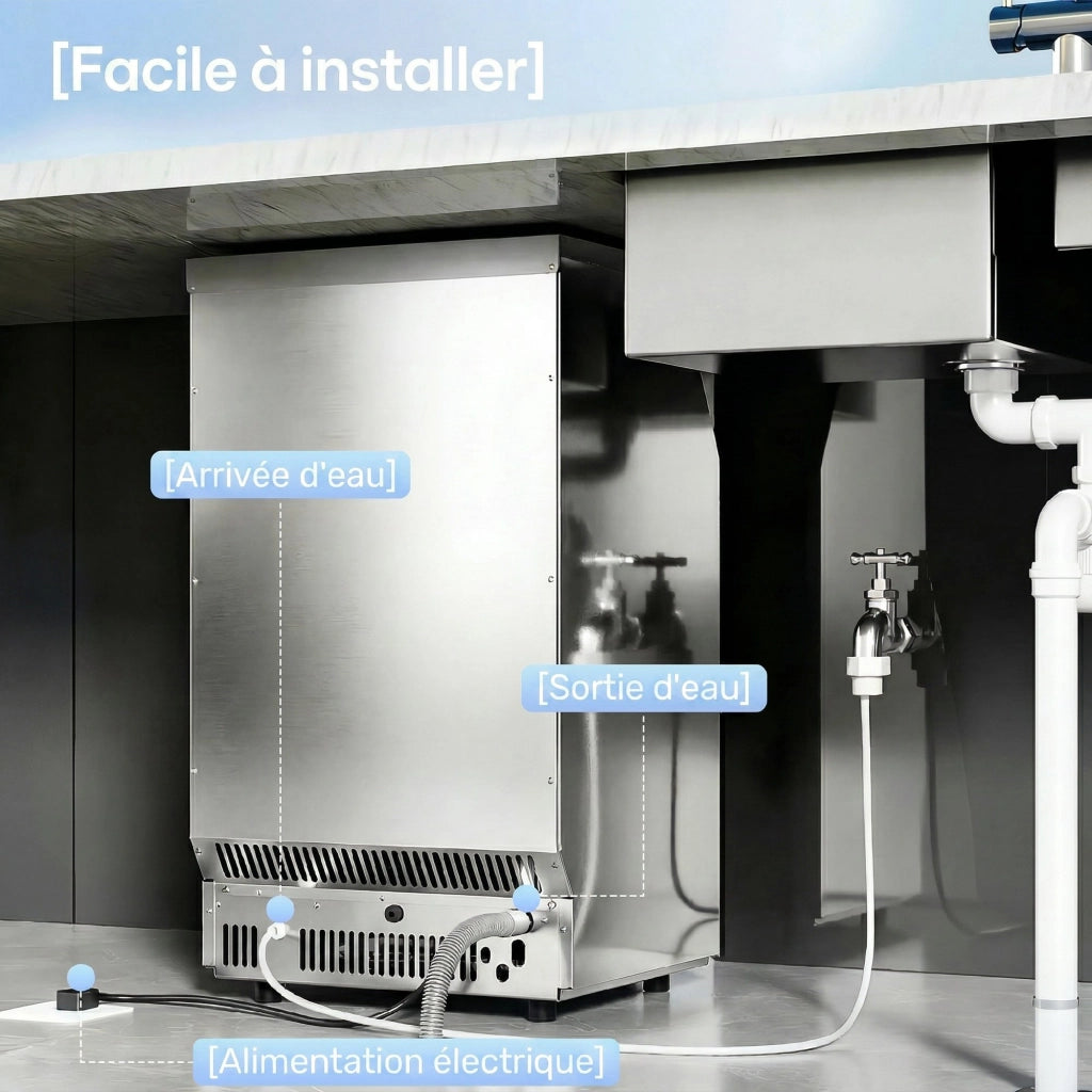 Macchina per ghiaccio commerciale ¨C Xylo ¨C 36 kg/24h, acciaio inox, capacit¨¤ 7,5 kg