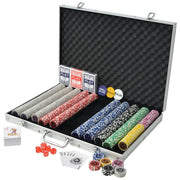 Set da Poker con 1000 Chips Laser Alluminio CFW4864684