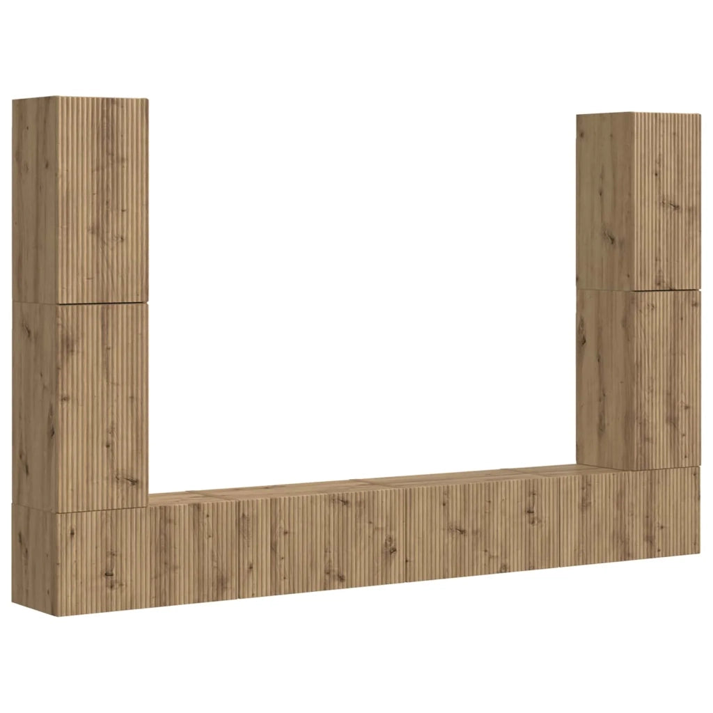 Set mobile TV 8 pcs Rovere artigianale Legno multistrato 3409140