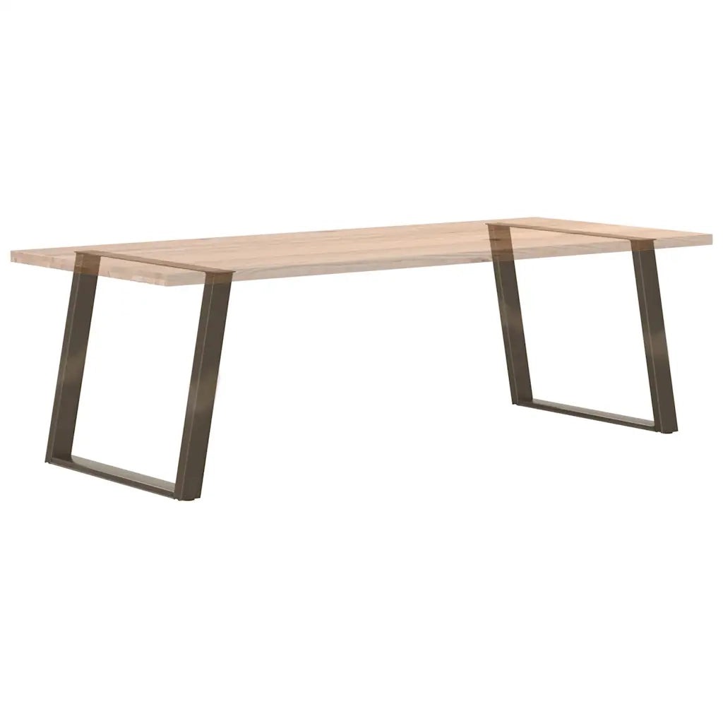 Gambe per tavolo da pranzo a forma di U 2 pz in acciaio naturale 100x(72-73) cm