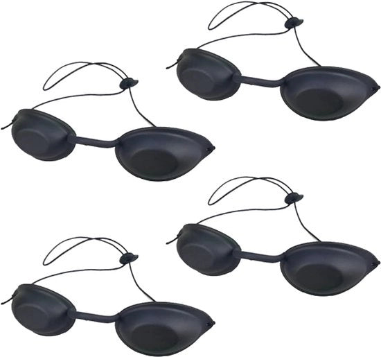 4 pezzi di occhiali da sole UV per protezione durante la terapia con luce LED e bagni solari UV