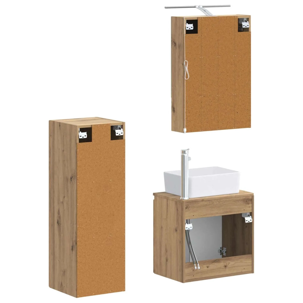 Set di mobili per il bagno 4 pcs Rovere Artigianale 3407446