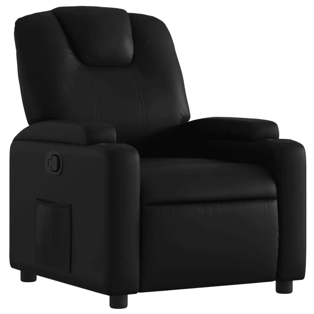 Divano Sedia-Poltrona reclinabile in Similpelle Nera 611155