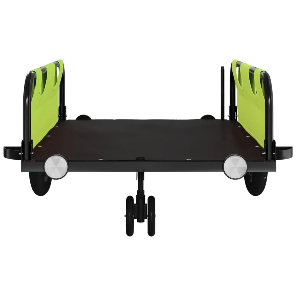 Rimorchio per trasporto biciclette tessuto Oxford ferro verde 02_0044410