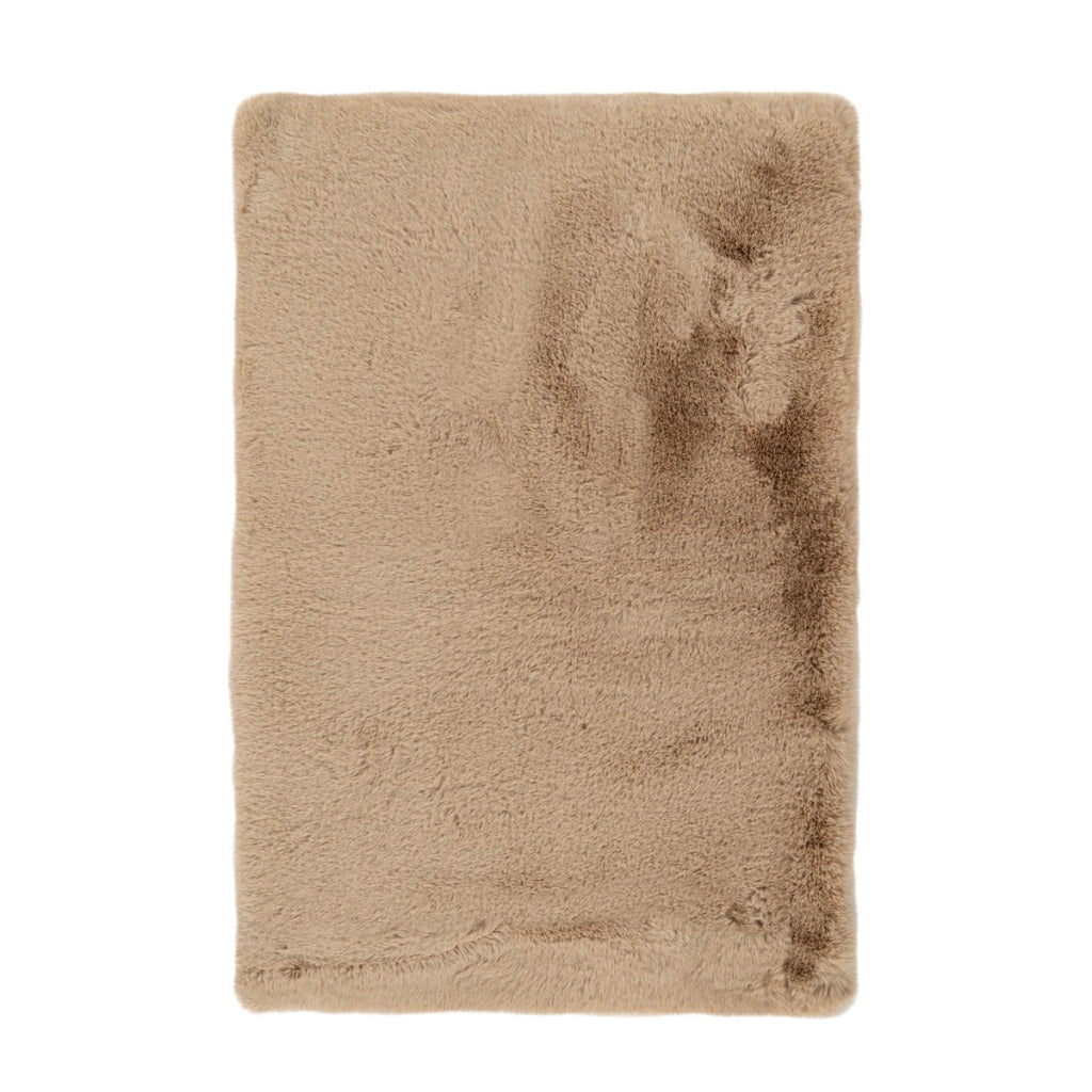 Tappeto da bagno Rabbit Beige in pelliccia sintetica
