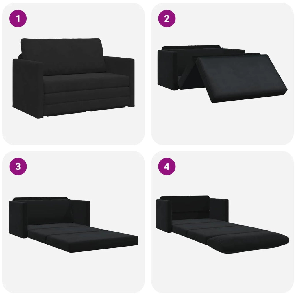 Divano letto Nero 124 x 71 x 78 cm Velluto 4106706