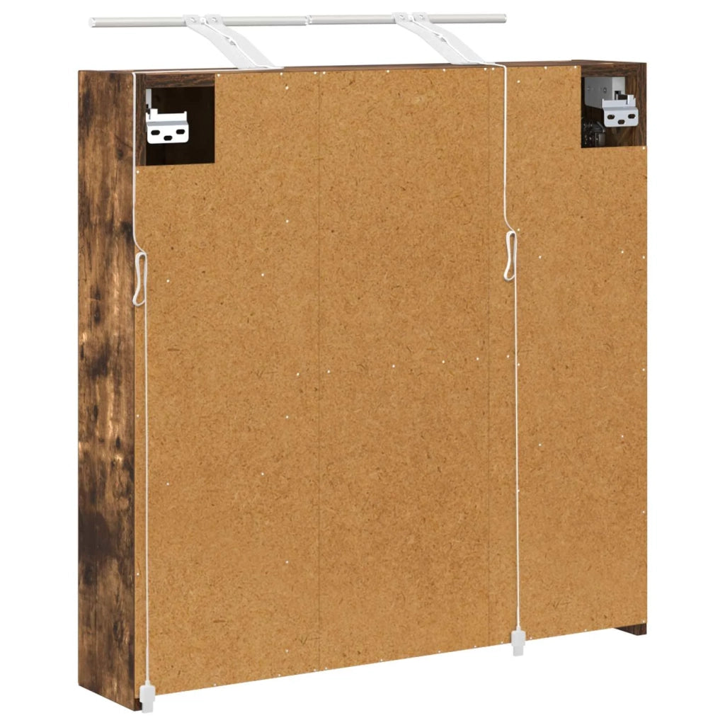 Mobiletto per specchio da bagno Rovere fumé 70 x 14,5 x 70 cm