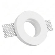 Portafaretto ad incasso rotondo bianco in gesso ø100x30 mm per GU10 e GU5.3 a led