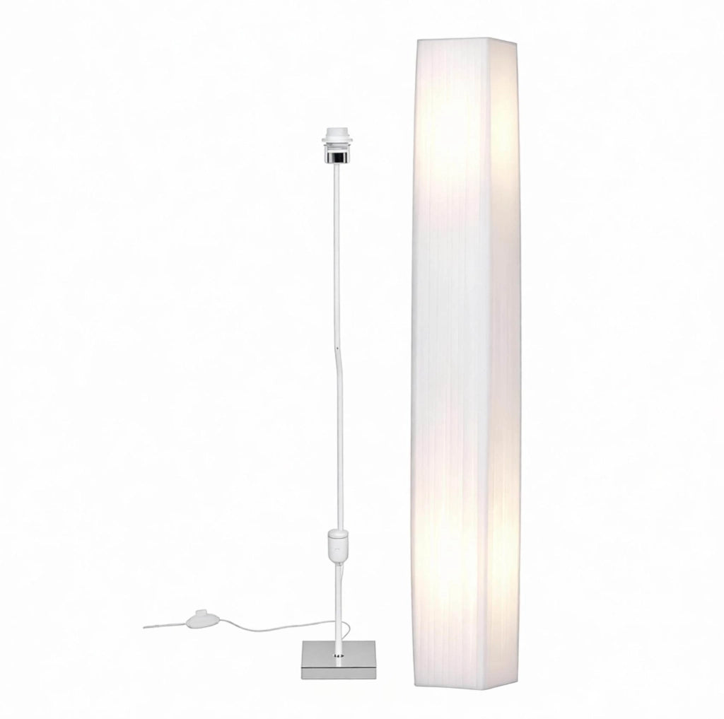 LAMPADA da Terra 14x14x120 cm Bianca in Metallo con 2 Attacchi E27
