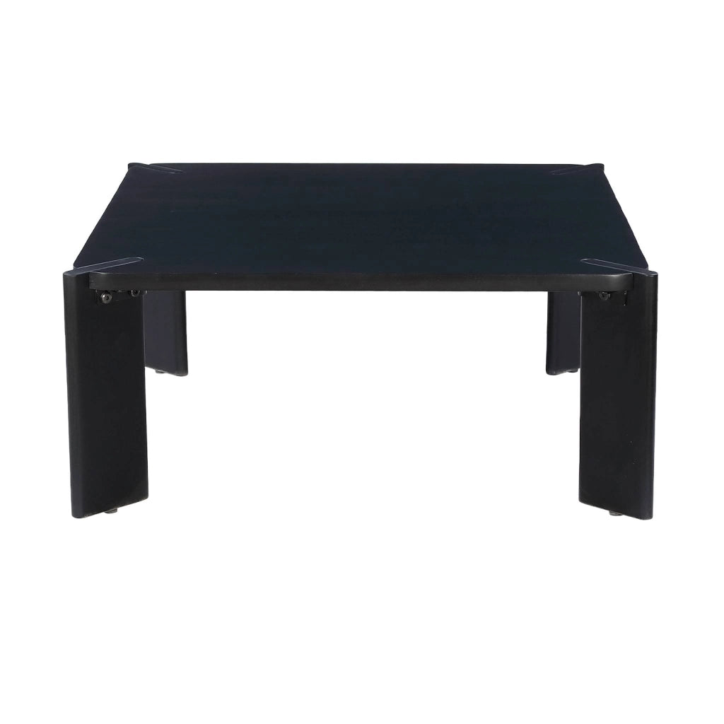 Tavolino esotico quadrato in legno massello, 80cm, nero