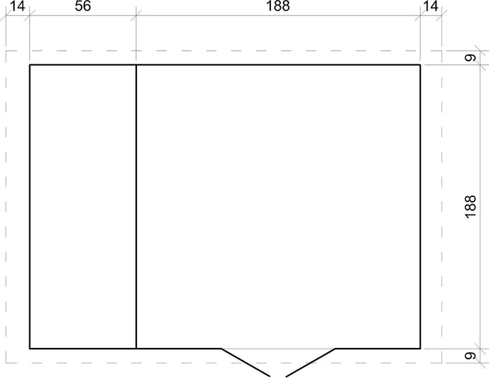 Casetta da Giardino in Legno con Legnaia da Esterno - 3,53 m2 + 0,97 m2 - TIMBELA M386C